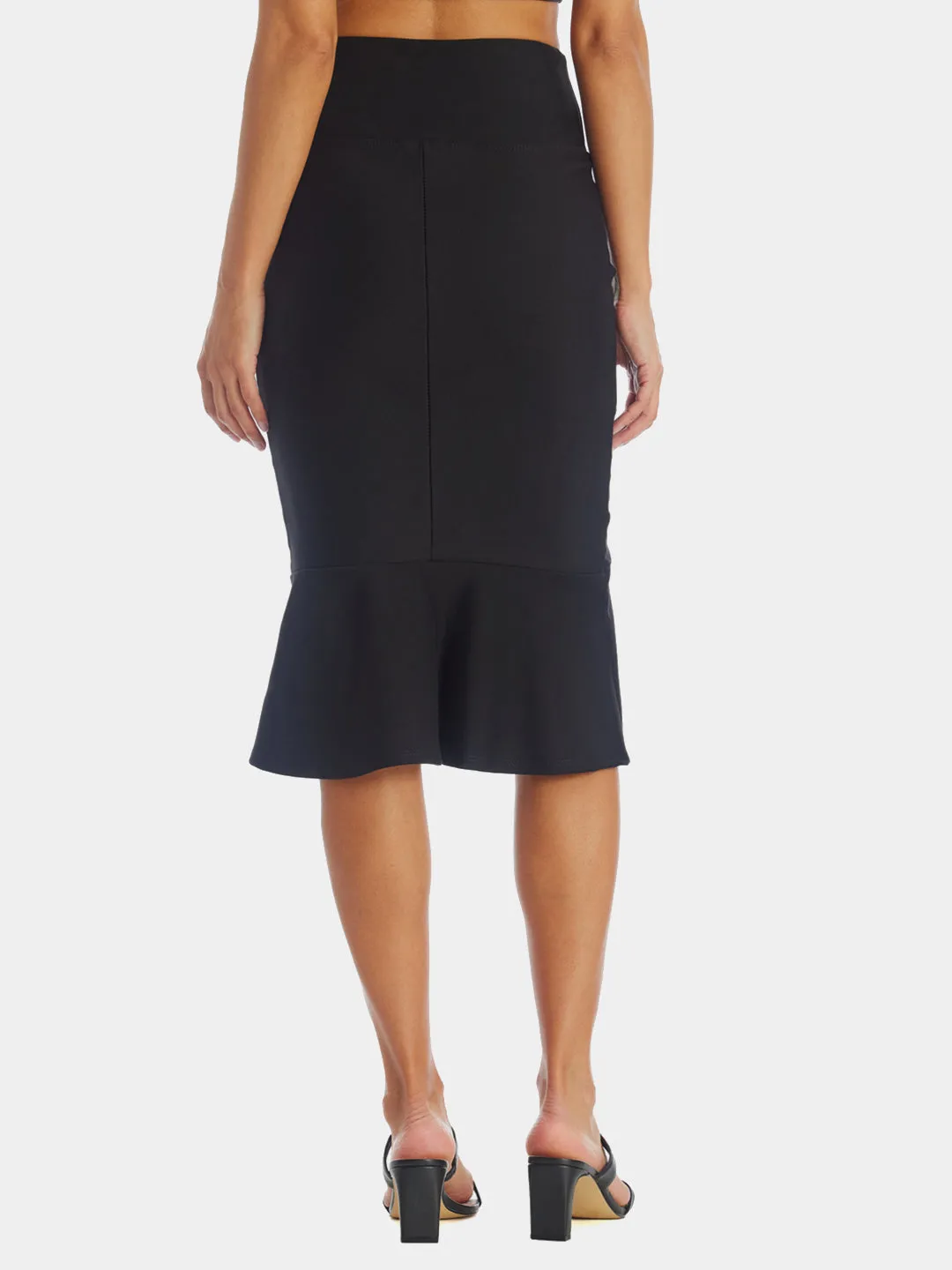 Ruffled Hem Ponte Skirt