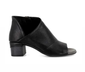Sala Europe Norwich Black Open Toe Zip Court Shoe Made In Turkey