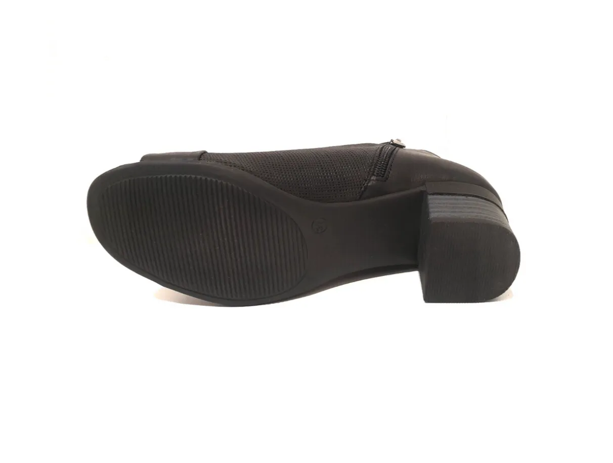 Sala Europe Norwich Black Open Toe Zip Court Shoe Made In Turkey
