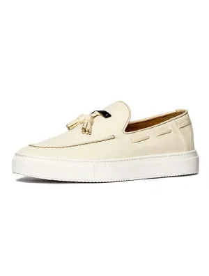 SLIP-ON LEATHER SHOES IN CREAM