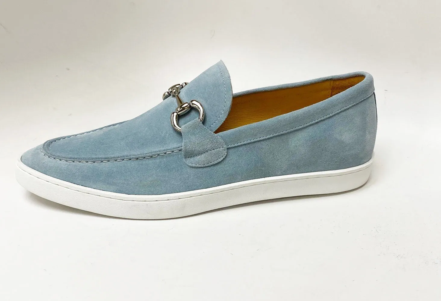 Suede Slip-On Horsebit Loafer Sky/Blue