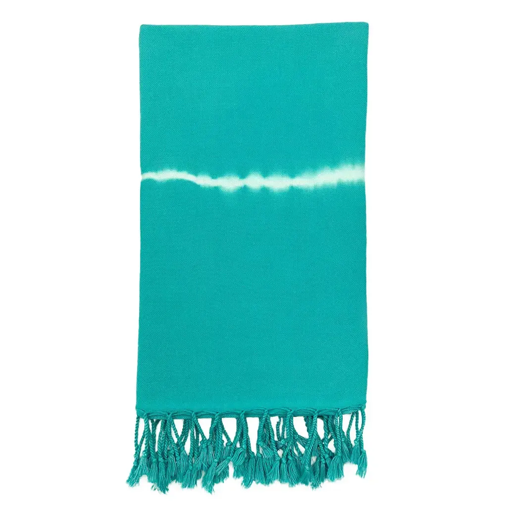 Teal Tie Dye Turkish Beach Towel by SLATE   SALT