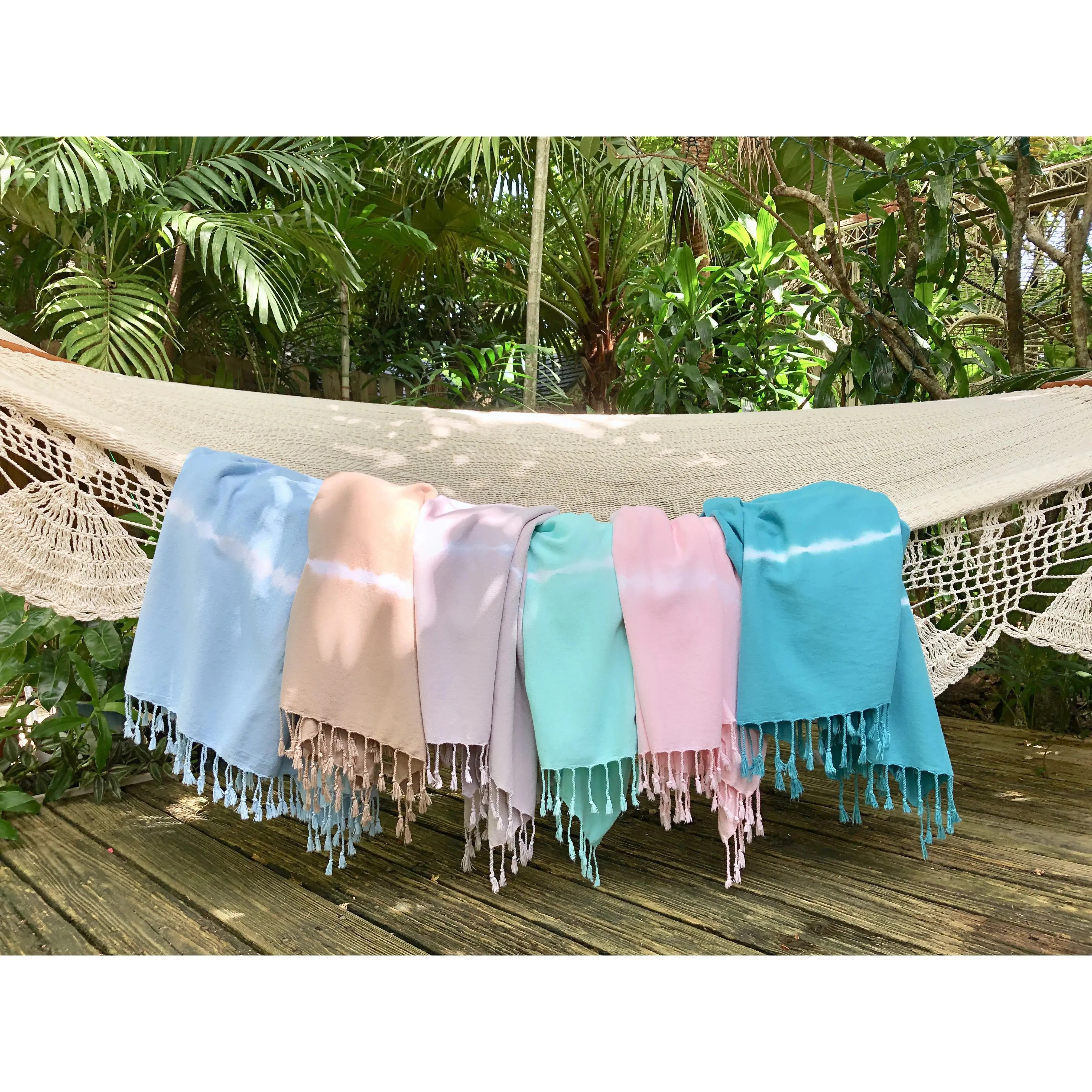 Teal Tie Dye Turkish Beach Towel by SLATE   SALT