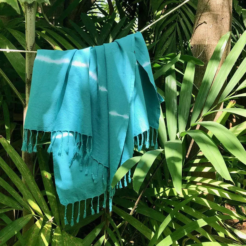 Teal Tie Dye Turkish Beach Towel by SLATE   SALT