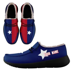 Unique Gift,Personalized USA Flag Sneakers, Custom Stars and Stripes Loafer Shoes, Fur Lining Shoe, Pride in Comfort,FN042-24020304-5b
