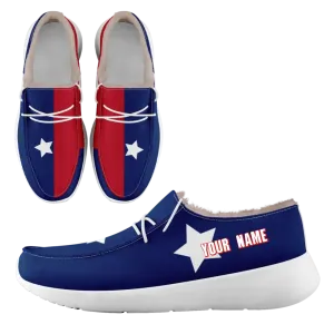 Unique Gift,Personalized USA Flag Sneakers, Custom Stars and Stripes Loafer Shoes, Fur Lining Shoe, Pride in Comfort,FN042-24020304-5w