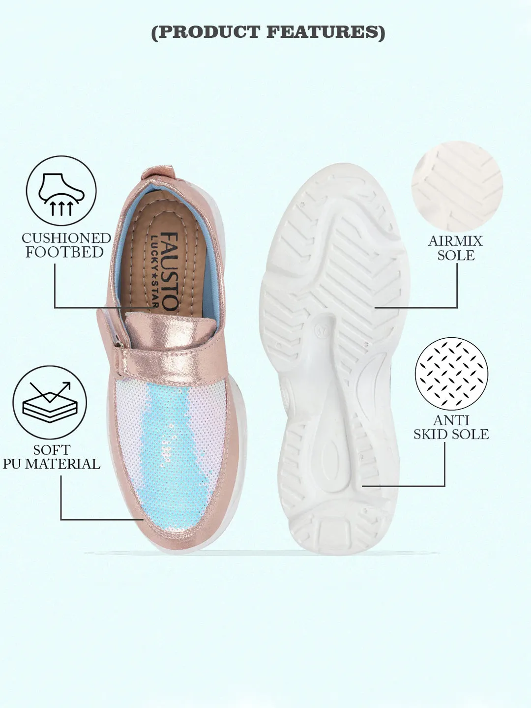 Women Pink Stylish Hook & Loop Sneakers