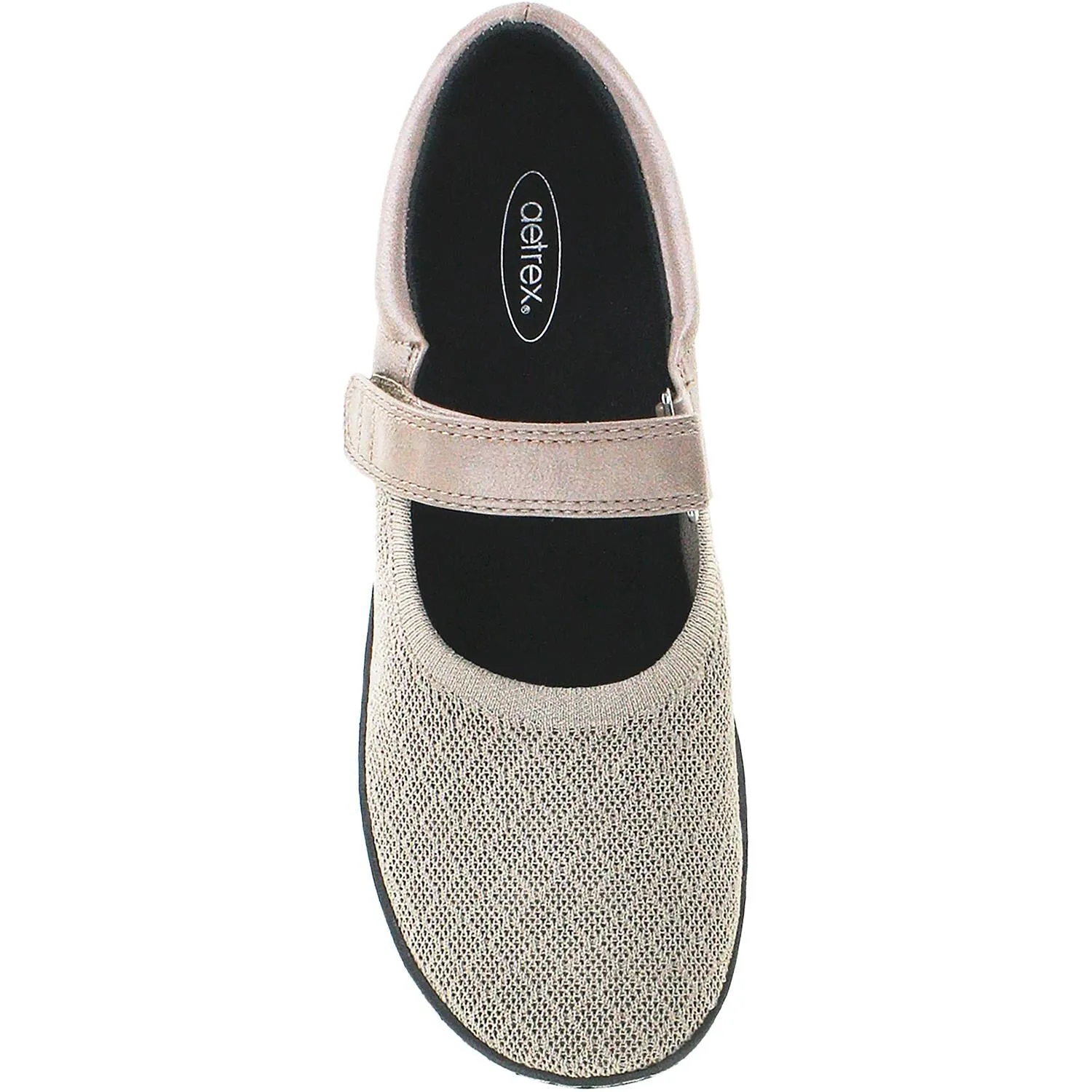Women's Aetrex Helen Knit Taupe Grey Fabric