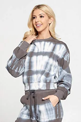 Women's Tie Dye Casual Cotton Pullon Sweatshirt Tops